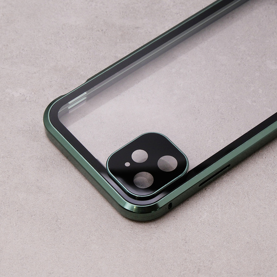 Etui do iPhone 11, Magnetic Dual Glass, zielone