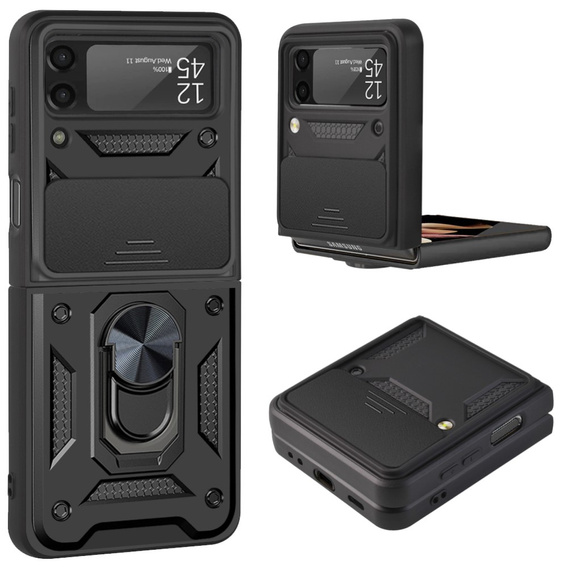 Etui pancerne do Samsung Galaxy Z Flip 4 5G, CamShield Slide, czarne