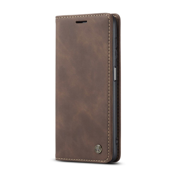 Etui CASEME do Samsung Galaxy A12 / M12 / A12 2021, Leather Wallet Case, kawowe