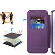 Etui z klapką do Samsung Galaxy A36 5G, RFID Wallet MagSafe z ochroną aparatu, fioletowe