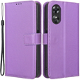 Etui z klapką do Oppo A17, Wallet Smart Magnet, fioletowe