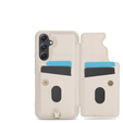 Etui do Samsung Galaxy S23 FE, Leather Flower Card Slot, beżowe