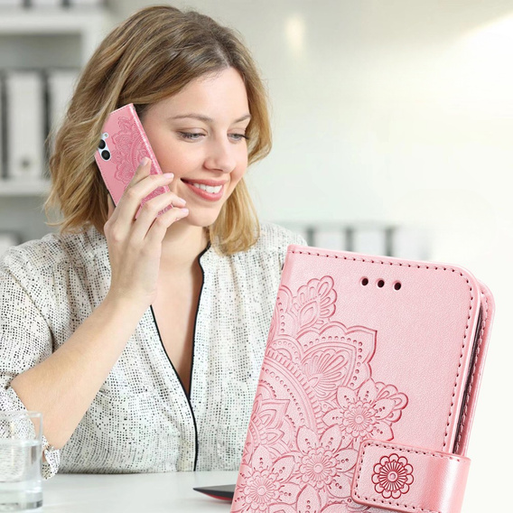 Etui z klapką do Samsung Galaxy A54 5G, Mandala, różowe rose gold