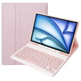 Etui z klawiaturą do iPad Air 11" 2025/2024 (7/6 gen.), Leather Pen Slot, różowe rose gold
