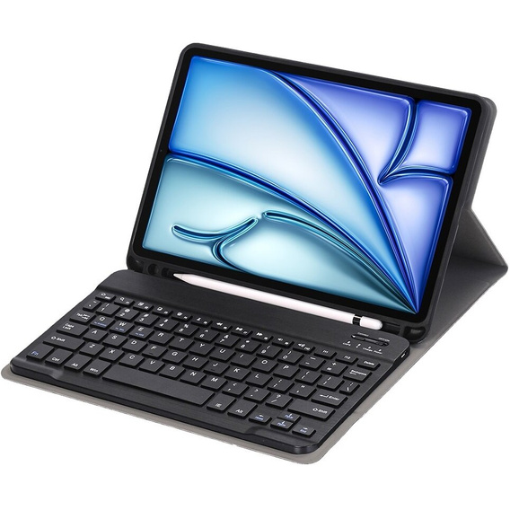 Etui z klawiaturą do iPad Air 11" 2025/2024 (7/6 gen.), Leather Pen Slot, czarne