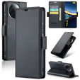 Etui do Xiaomi Poco F7 Pro, ERBORD Glossy Litchi, portfel z klapką, czarne