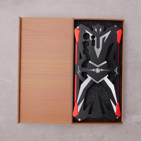 Etui pancerne do Samsung Galaxy Note 20 Ultra, Aluminum Alloy, czarne / czerwone
