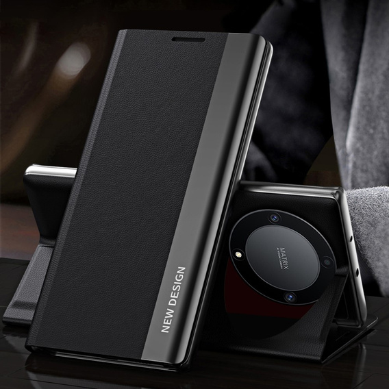 Etui z klapką do Honor Magic 5 Lite, Side Magnetic, czarne