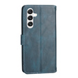 Etui z klapką do Samsung Galaxy A25 5G, Wallet Zipper Pocket, z paskiem na ramię, niebieskie
