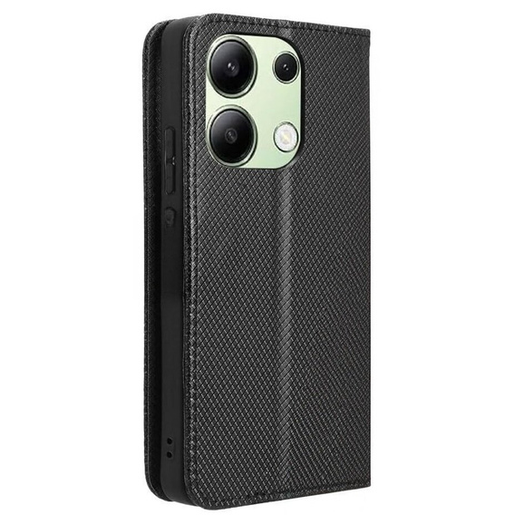 Etui do Xiaomi Redmi Note 13 4G, Smart Magnet, Czarne + Szkło 9H