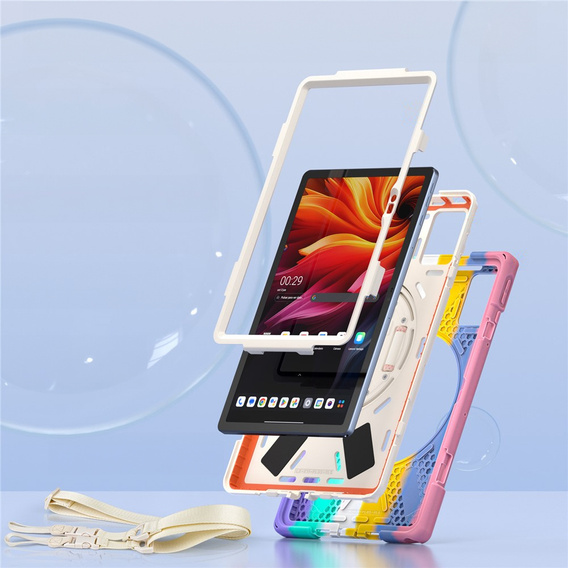 Pancerne etui do Lenovo Tab K11 Plus z podstawką i paskiem – wielokolorowe