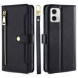 Etui z klapką do Motorola Moto G73 5G, Wallet Zipper Pocket, czarne
