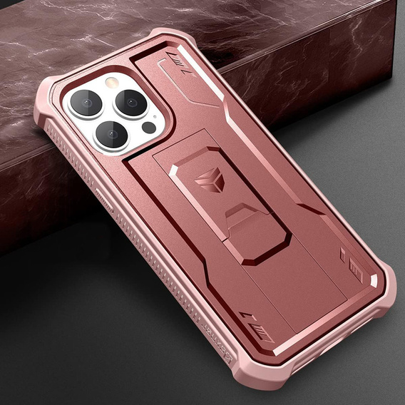 Etui pancerne do iPhone 13 Pro, Dexnor Full Body, różowe rose gold