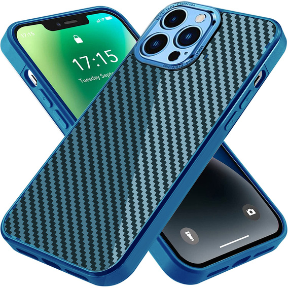 Etui Slim Carbon do iPhone 14 Pro Max, Blue