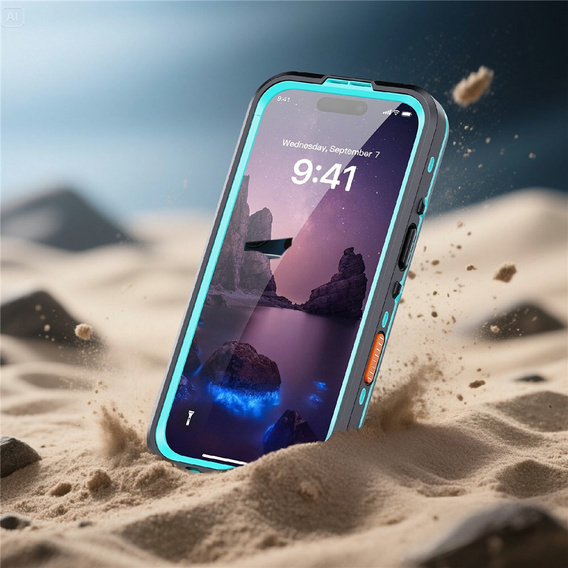 Etui do iPhone 17, Wodoodporne IP68, SHELLBOX MagSafe, niebieskie