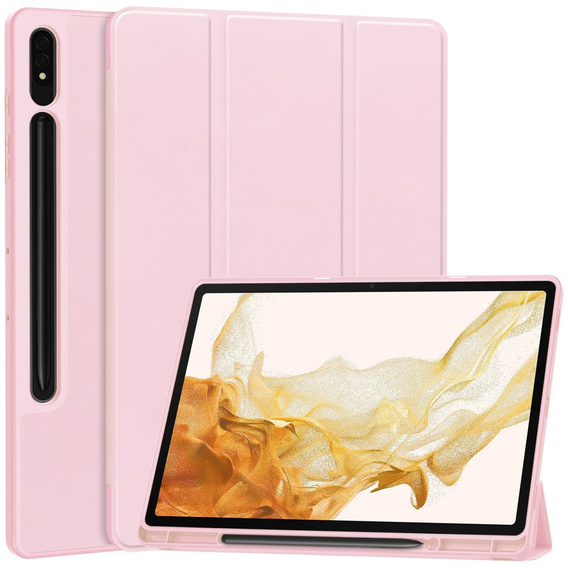 Etui do Samsung Galaxy Tab S10+ Plus, Smartcase z miejscem na rysik, różowe