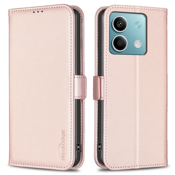 Etui z klapką do Xiaomi Redmi Note 13 5G,BINFEN Wallet, różowe
