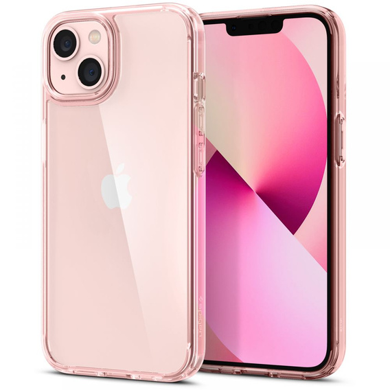 Etui Spigen do iPhone 13, Ultra Hybrid, różowe + szkło