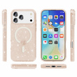Etui do iPhone 17 Pro Max, do MagSafe, brokat - półprzezroczyste złote