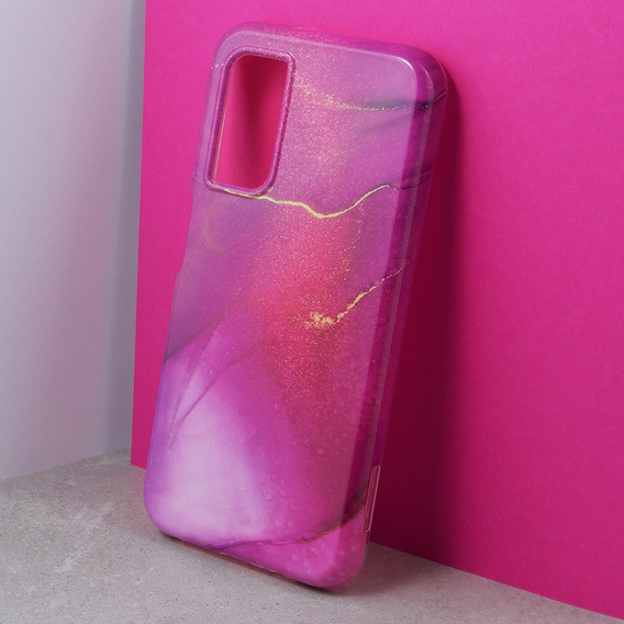 Etui do Samsung Galaxy A14 4G/5G, Suritch Full Body Marble, fioletowe