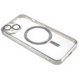 Etui do iPhone 14, Electro MagSafe, srebrne + Szkło na ekran