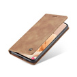 Etui CASEME do Samsung Galaxy S21 FE, Leather Wallet Case, brązowe