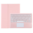 Etui z klawiaturą do Samsung Galaxy Tab S9+, Leather Pen Slot TouchPad, różowe rose gold