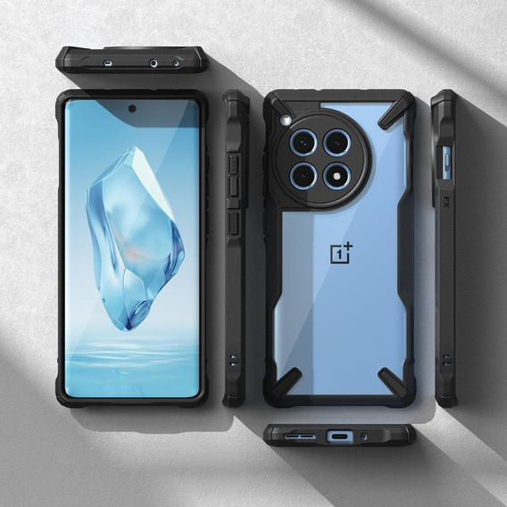 Etui pancerne Ringke do OnePlus 12R 5G, Fusion X, Przezroczyste / Czarne