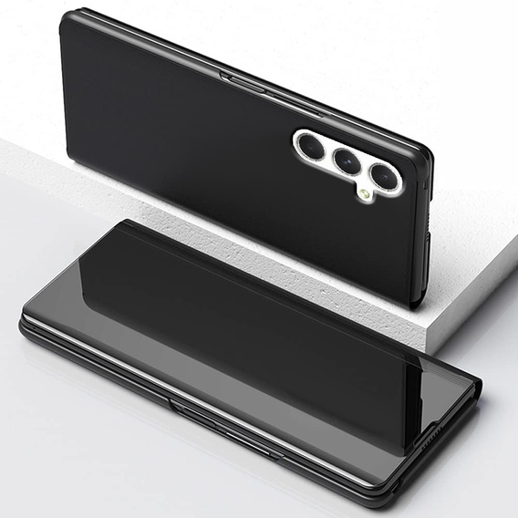 Zestaw Etui do Samsung Galaxy A54, Clear View z klapką, Czarne + szkło