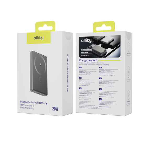 Allity APB-300 – Power Bank 10000 mAh z Ładowaniem Bezprzewodowym - szary