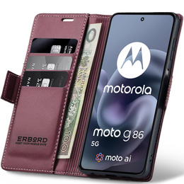 Etui ERBORD Glossy Litchi portfel z klapką do Motorola Moto G86 5G / G86 Power 5G