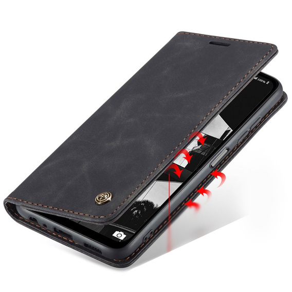 Etui CASEME do Samsung Galaxy M33 5G, Leather Wallet Case, czarne