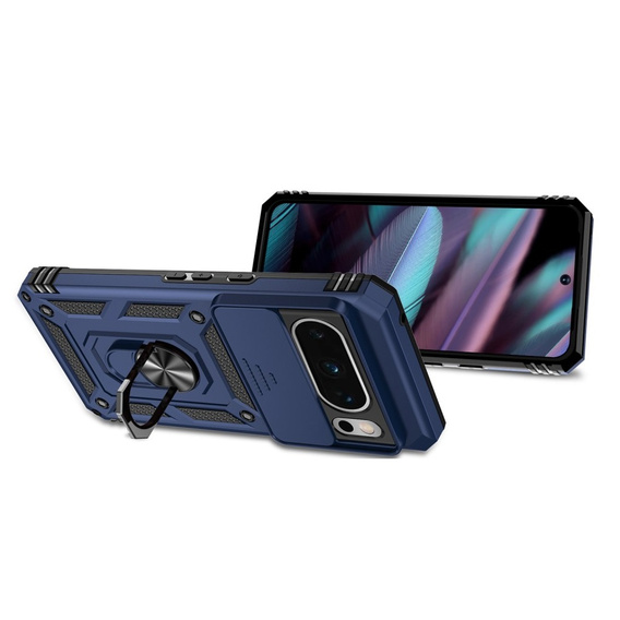 Etui pancerne do Google Pixel 8 Pro, CamShield Slide, niebieskie