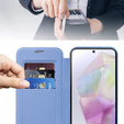 Etui z klapką do Samsung Galaxy A36 5G, RFID Wallet MagSafe z ochroną aparatu, niebieskie