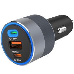 Ładowarka samochodowa Forcell F-Energy Alu 85 W, 2 × USB-C + USB-A, PD / QC 4.0 / SFC 2.0