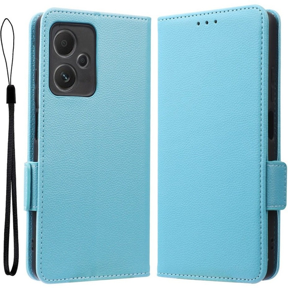 Etui z klapką do Xiaomi Redmi Note 12 5G / POCO X5 5G, Wallet Litchi Magnet, niebieskie