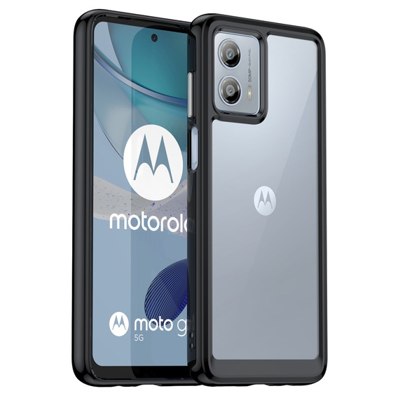 Etui do Motorola Moto G53 5G, Fusion Hybrid, przezroczyste / czarne