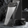 Etui silikonowe do iPhone 17 Air, z twardym tyłem, przydymione czarne