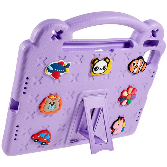 Etui do iPad Air 11" 2025/2024 (7/6 gen.), Cute Patterns, z podstawką, fioletowe