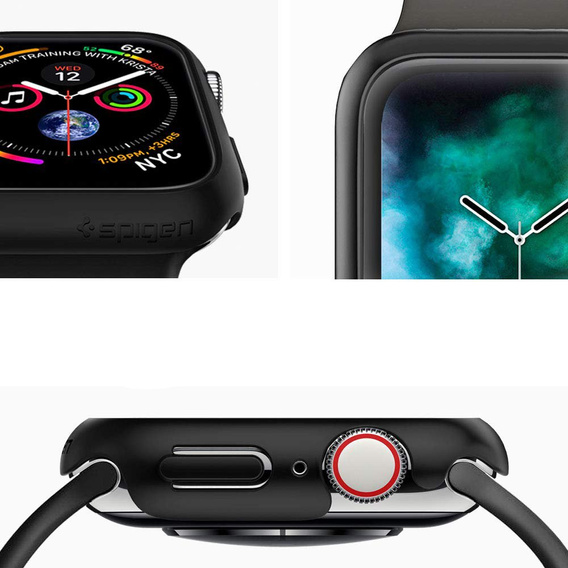 Etui SPIGEN do Apple Watch 4/5/6/SE 44MM, Thin Fit, Czarne