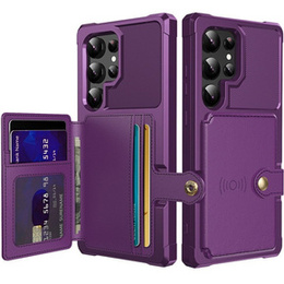 Etui do Samsung Galaxy S24 Ultra, Card Holder Kickstand, fioletowe
