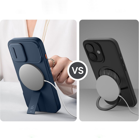 Magnetyczne etui ochronne SURITCH z podstawką i osłoną aparatu – do iPhone 14 Pro Max - niebieskie