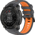 Pasek silikonowy do Garmin Instinct 3 Solar / Instinct 3 AMOLED 50 mm, sportowy – szaro-pomarańczowy