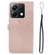 Etui z klapką do Xiaomi Poco X6 5G, Mandala, różowe rose gold