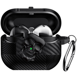 Czarne etui z czaszką do Galaxy Buds3 / Buds3 Pro – styl i ochrona w jednym