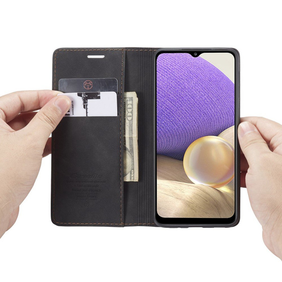 Etui CASEME do Samsung Galaxy A32 5G, Leather Wallet Case, czarne