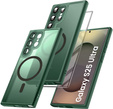 Etui do Samsung Galaxy S25 Ultra, do MagSafe, ERBORD Matt Case, zielone + Szkło na ekran