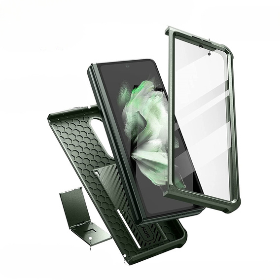 Etui pancerne do Samsung Galaxy Z Fold 3 5G, Dexnor Full Body, zielone