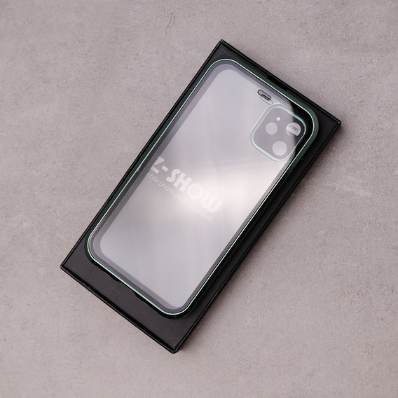 Etui do iPhone 11, Magnetic Dual Glass, zielone