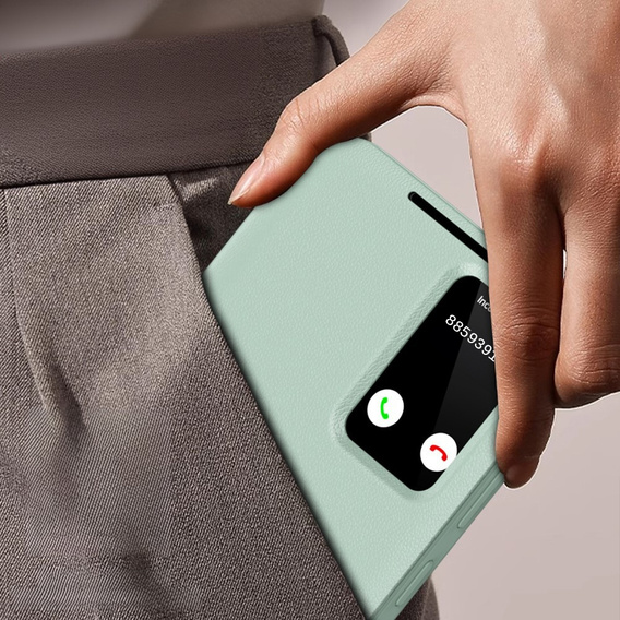 Etui z klapką do Samsung Galaxy S23, Smart View Wallet, zielone